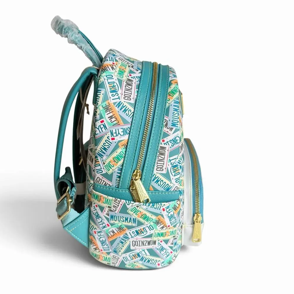 Disney Parks Loungefly Old Key West Resort Mini Backpack FL Orange License Plate